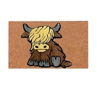 Highland Cattle Doormat - Absorbent Non-Slip Rug, 15.75x23.62 Inch Funny Farmhouse Door Mat for Indoor Outdoor Use | Entrance Flooring, Home Office Decor, Garden Welcome Rug, Durablee Anti-Skid Mat