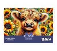 Highland Cattle, Gioco Di Puzzle Da 1000 Pezzi, Attività Creativa E Calmante, Pezzo D’arte, Adatto Dai 10 Anni, 70x50cm/1000pcs