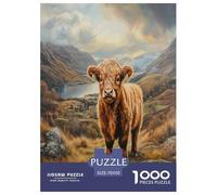 Highland Cattle Jigsaw Puzzle Impossibili 1000Pcs Decorazione Per La Casa. Rilassamento E Intelligence Per Adulti E Ragazzi Da 14 Anni 70x50cm/1000pcs