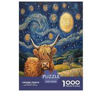 Highland Cattle Jigsaw Puzzle Impossible 1000 Pezzi Decorazione Per La Casa. Giochi Rilassamento E Intelligence Per Adulti E Bambini Da 12 Anni 70x50cm/1000pcs