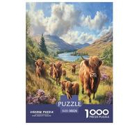 Highland Cattle Jigsaw Puzzle Impossible 1000 Pezzi Decorazione Per La Casa. Rilassamento E Intelligence Per Adulti E Ragazzi Da 14 Anni 38x26cm/1000pcs