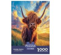 Highland Cattle Jigsaw Puzzle Impossible 1000 Pezzi Decorazione Per La Casa. Rilassamento E Intelligence Per Adulti E Ragazzi Da 14 Anni 38x26cm/1000pcs