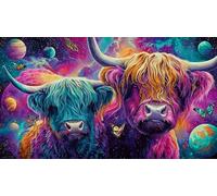 Highland-cattle Jigsaw Puzzle Impossible 1000Pcs Decorazione per la casa. Rilassamento e Intelletto per adulti e ragazzi da 14 anniHighland-cattle38x52cm/1000pcs