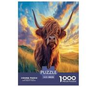 Highland Cattle Jigsaw Puzzle Impossible 1000Pcs Decorazione Per La Casa. Rilassamento E Intelligence Per Adulti E Ragazzi Da 14 Anni 38x26cm/1000pcs