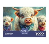 Highland Cattle Masterful 1000-Piece Jigsaw Puzzles for Adults A Complete Set of Challenging Educational Puzzle Game Pieces - An Intellectually Stimulating Gift for Adult And Teenage Enthusiast