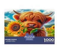 Highland Cattle Puzzle 1000 Pièces Pour Adultes Et Enfants Dès 14 Ans Jeu Cadeau Unique Divertissement Créatif Cadeau Classiques - Activité Familiale Parfaite 38x26cm/1000pcs
