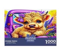 Highland Cattle Puzzle 1000 Pièces Pour Adultes Et Enfants Dès 14 Ans Jeu Cadeau Unique Divertissement Créatif Cadeau Classiques Décoration De La Maison 38x26cm/1000pcs