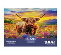 Highland Cattle Puzzle Da 1000 Pezzi Per Amici in Riunione: Collaborare E Passare Un Momento Unico!