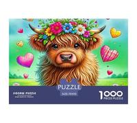 Highland Cattle Puzzle Da 1000 Pezzi Puzzle Adulti Impegnativo E Difficile Per Straordinario Regalo Per Amore E Amico 70x50cm/1000pcs