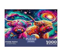 Highland Cattle Puzzle De 1000 Pièces Pour Adultes Et Enfants À Partir De 12 Ans Jeu De Patience Et De Réflexion Divertissement Créatif Cadeau Classiques Décoration De La Maison 38x26cm/1000pcs