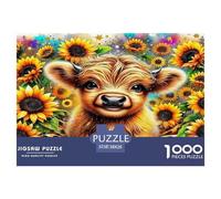 Highland Cattle Puzzle De 1000 Pièces Pour Adultes Et Enfants À Partir De 12 Ans Jeu De Patience Et De Réflexion De Qualité Supérieure Décoration De La Maison 38x26cm/1000pcs