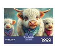 Highland Cattle Vibrant 1000-Piece Jigsaw Puzzles for Adults Showcasing Challenging Educational Games Women And Men - These Vibrant Jigsaw Puzzles Are Tailored for Adults And Kids A