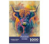 Highland Chattle Puzzle 1000 Pezzi Animali Puzzle Gioco Di Pazienza E Riflessione Decorazione Interna in Cartone 100% Riciclato per Adulti E Bambini Oltre I 14 Anni 38x26cm/1000pcs