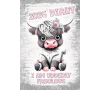 Highland Cow 2026 Diary | Ruled A5 | Planner | To Do List | Jotter: 1 week over 2 pages | Black Grey Cute Baby Cow Journal | 6 x 9 | Desk Writing book | Family Planning Book