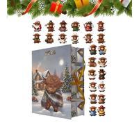 Highland Cow Adventt Calendar - 2025 Countdown, 2D 2025 Christmas Countdown Calendar | 24 Days Cute Highland Cow Figurine Doll Gift Set | Holiday Decoration for Boys, Girls, Teens, Wife, Husband, Son