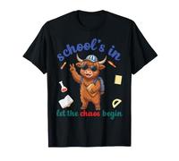 Highland Cow Back To School Vibes Scuole in Let Chaos Begin Maglietta