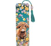 Highland Cow Beaded Bookmark
