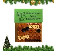 Highland Cow Button Ornament Kits | Animal Button Ornament Making Set Highlands Animali Natale Decorazioni Tridimensionali Kit Craft per HolidayTree, Calze