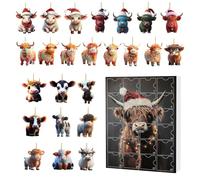 Highland Cow Christmas Advent Calender 2025 - Decorazione per albero di Natale, decorazione da parete con immagine di , 24 giorni
