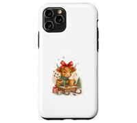 Highland Cow Christmas Coffee Cocoa Sled Cute Watercolor Custodia per iPhone 11 Pro