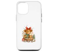 Highland Cow Christmas Coffee Cocoa Sled Cute Watercolor Custodia per iPhone 12/12 Pro