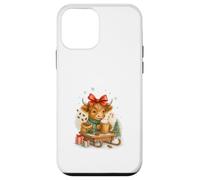 Highland Cow Christmas Coffee Cocoa Sled Cute Watercolor Custodia per iPhone 12 mini