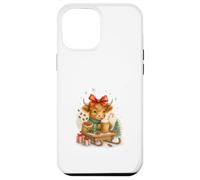 Highland Cow Christmas Coffee Cocoa Sled Cute Watercolor Custodia per iPhone 12 Pro Max