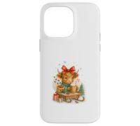 Highland Cow Christmas Coffee Cocoa Sled Cute Watercolor Custodia per iPhone 14 Pro Max