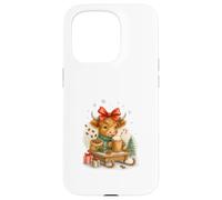 Highland Cow Christmas Coffee Cocoa Sled Cute Watercolor Custodia per iPhone 15 Pro