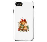 Highland Cow Christmas Coffee Cocoa Sled Cute Watercolor Custodia per iPhone SE (2020) / 7/8