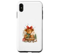 Highland Cow Christmas Coffee Cocoa Sled Cute Watercolor Custodia per iPhone XS Max