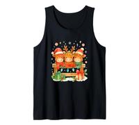 Highland Cow Christmas Trio Cute Holiday Watercolor Canotta