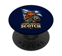 Highland Cow con la bandiera della Scozia PopSockets PopGrip Adesivo