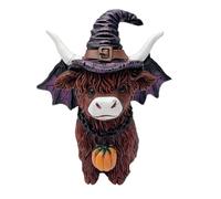 Highland Cow Decor, Festive Collectible Figurines Sculpture For Tiered, Halloween Highland Cow, Tray Halloween Parties Home Yard Garden Indoor Hall Outdoor Kitchen Farmhouse