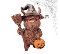 Highland Cow Decor, Festive Collectible Figurines Sculpture For Tiered, Halloween Highland Cow, Tray Halloween Parties Home Yard Garden Indoor Hall Outdoor Kitchen Farmhouse