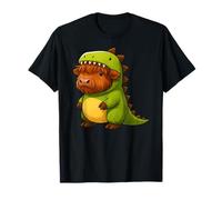 Highland Cow Dinosaur Costume Trex Amante Animali Ragazzi Ragazze Maglietta