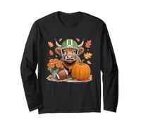Highland Cow Fall Football Game Day Pumpkin Spice Maglia a Manica
