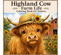 Highland Cow Farm Life Coloring Book for Seniors