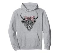 Highland Cow - Fascia per Capelli, Motivo: Mucca Scozzese Felpa con Cappuccio