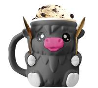 Highland Cow Ice Cream Pint Holder, Highland Cow Ice Pint Holder, Ice Cream Pint Sleeves Cover with Anti-Freeze Handle & 2 Spoons, Gift for Highland Cow Lovers (Black)