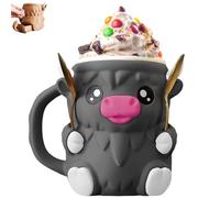 Highland Cow Ice Cream Pint Holder, Ice Cream Pint Sleeves Cover with Spoon & Handle, Cute Animal Ice Creams Cooler Container Leak Proof Popsicle Cozy Beer Can Cup (Black)