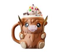 Highland Cow Ice Pint Holder, grazioso supporto per penna , con slot per cucchiaio, cassetto per snack segreto, portabicchieri per lattine di birra con manico antigelo per campeggio, feste