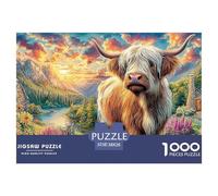 Highland Cow LandscapeAstonishing 1000-Piece Jigsaw Puzzles for Adults A Pantheon of Impossible, Hard, Difficult Challenging Puzzle Games for All Genders - A Unifying Challenge for Adults And Kids Ag