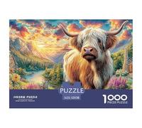 Highland Cow LandscapeExpert-Level Jigsaw Puzzles for Adults A 1000-Piece (Advanced) Set of Seemingly Impossible, Hard, And Extremely Difficult Challenging Puzzle Educational Games - The Ultimate Tes