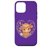 Highland Cow Lavanda Cuore Scottish Highland Bovini Custodia per iPhone 12 mini