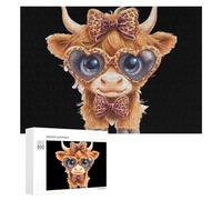 Highland Cow Leopard Jigsaw Puzzle per adulti Famiglia Attività Giochi Home Decor Puzzle 300 PCS