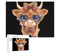 Highland Cow Leopard Jigsaw Puzzle per adulti Famiglia Attività Giochi Home Decor Puzzle 500 PCS
