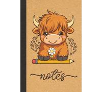 Highland Cow Lined Notebook 6x9: 6x9, 120 lined pages with a tiny Highland Cow on interior pages. Great for Note taking or school notes, creative ... Kraft style design, Highland Cow Lover Gift