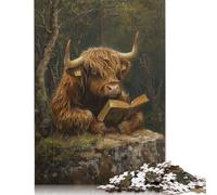 Highland Cow Nature Book Puzzle Impossibili 1000Pcs Decorazione Per La Casa. Giochi Rilassamento E Intelligence Per Adulti E Ragazzi Da 14 Anni 500pcs (52x38cm)