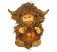 Highland Cow Plush - giocattolo di musica che ritmica, soft night per bambini | Design di comfort illuminato, tema di routine del sonno, caratteristica della luce delicata, amico di de